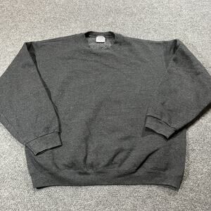 Vintage Pluma Sweatshirt Mens 2XL Gray Pullover 50/50 Loose Crew Neck 90s